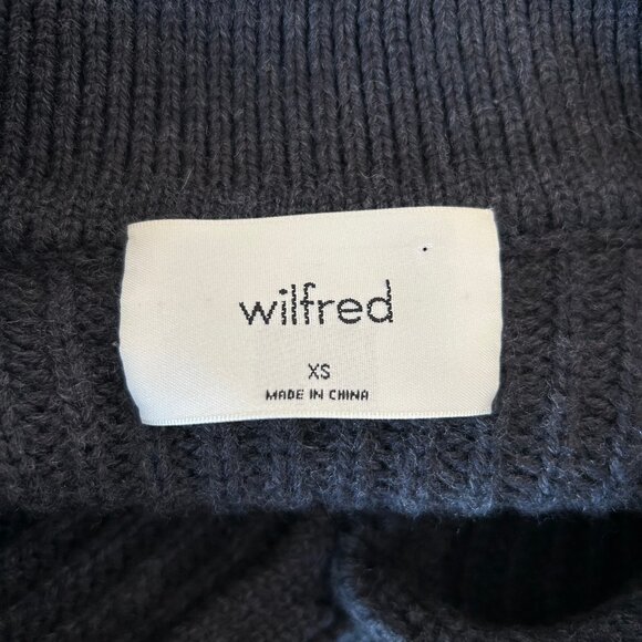 Aritzia Wilfred Next Door Sweater 100% Merino Wool Collared Cardigan Gray SizeXS - Picture 7 of 12